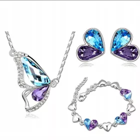   Swarovski Butterfly luksuzni set nakita - naušnice, narukvica i ogrlica