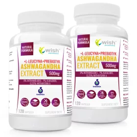   Ashwagandha Extract 500mg + L-leucina + Prebiotik - WISH Pharmaceutical