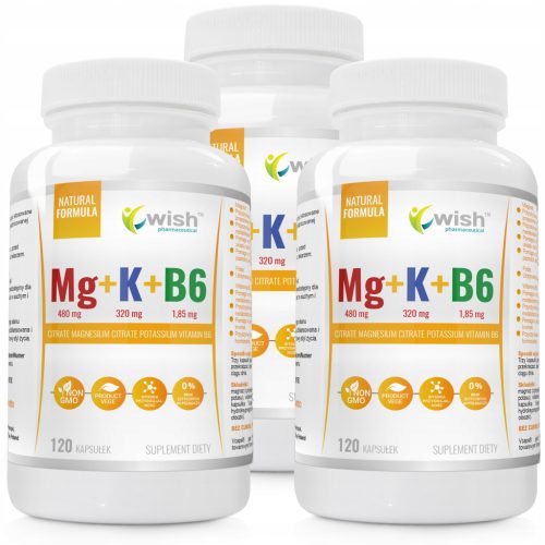 Citrat magnezija 480mg + Citrat kalija 320mg + Vitamin B6 (P-5-P) 1,85mg od VegeWish