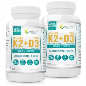   Vitamin K2 MK-7 + D3 2000IU Forte - prirodni vitamini, 2 x 120 tableta