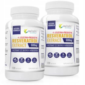   Resveratrol Extract 500mg s L-leucinom - Wish Pharmaceutical, 240 kapsula
