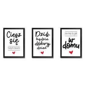   Zidne slike s natpisima za kuhinju i dnevni boravak, set od 3 komada