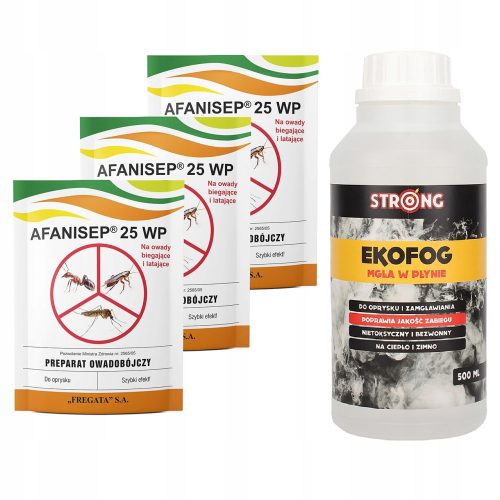  Tekućina protiv krpelja, komaraca, muha, paukova Strong 0,6 kg + 3× Fregata Afanisep insekticid u prahu 25 g