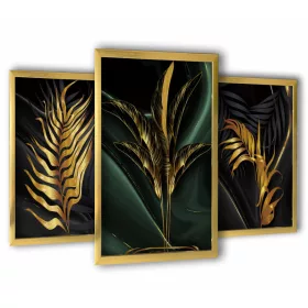 Zlatni okviri sa 3 slike 43x99 cm u motivu zlatnih listića