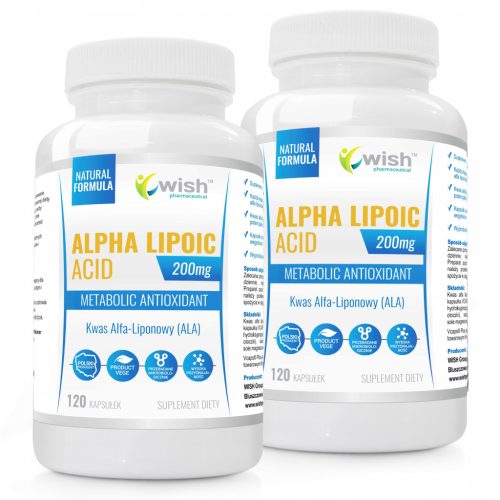 Kwas Alfa Liponowy 200mg od Wish Pharmaceutical - Suplement dla Wegan