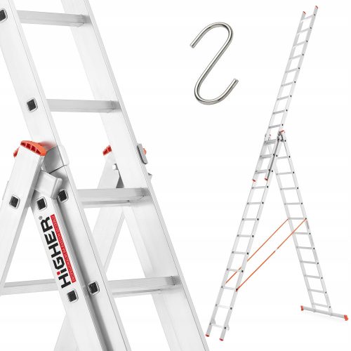 Više ljestve 9,5 m aluminijske 3 x 12 do 150 kg