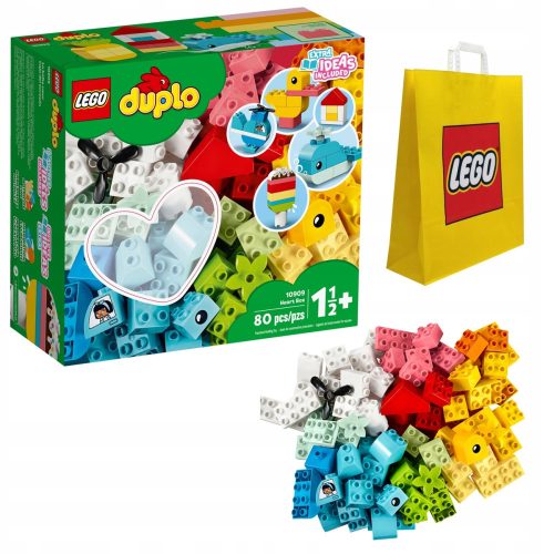  LEGO Duplo 10909 Kutija sa srcem + LEGO 6315792 PAPIRNATA VREĆICA VP SREDNJA M 34X41X10 TE