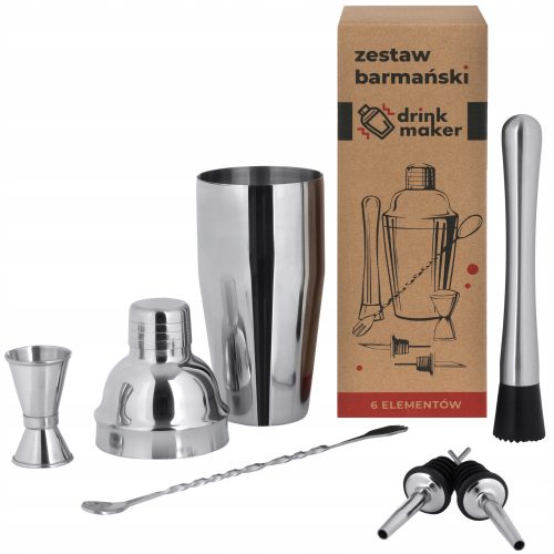 Drink Maker Set za Barmene 6 dijelova Shaker 750 ml Muddler Jigger Pourer Spoon
