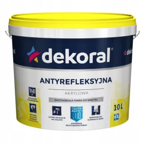   Dekoral Antirefleksivna Mat Akrilna Boja za Zidove 10L, Bijela