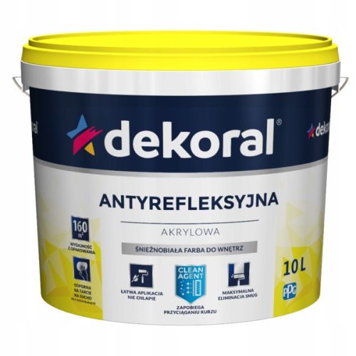Dekoral Antirefleksivna Mat Akrilna Boja za Zidove 10L, Bijela