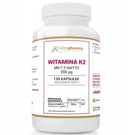   Altopharma® VitaMK7 Vitamin K2 200µg - Prirodna, Veganska Formula za Zdravlje Koštanog i Krvožilnog Sustava, 120 Kapsula