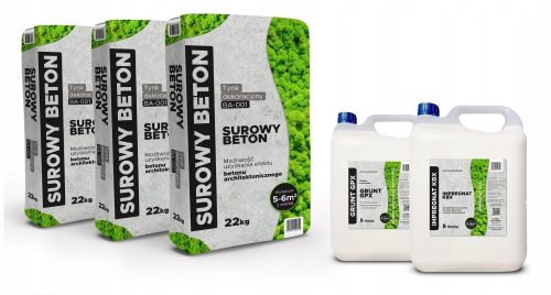 3× Luxbud New Design BA-001 arhitektonska žbuka sirovi beton 22 kg + 2 druga proizvoda