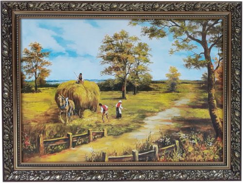 SLIKA 60x80 KRAJOLIK S ZLATNIM UKRAŠENIM OKVIROM