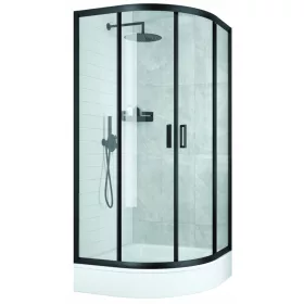   Liveno Ultra tuš kabina, dupla klizna vrata 80 x 80 cm + Vena Korfu/Como/Hall polukružna tuš kada 80 x 80 cm