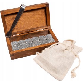 KAMENICE ZA WHISKEY U DRVENOM PAKOVANJU, GRAVIRANI