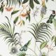 Colorful Vinyl Non-Woven Wallpaper with Birds and Leaves