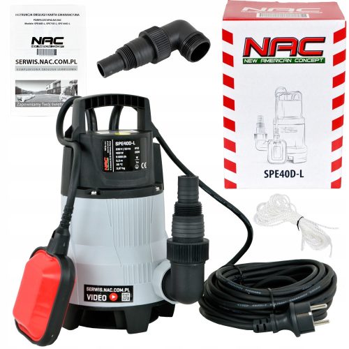 Potopna pumpa NAC SPE 40D-L za čistu i prljavu vodu, 9000 l/h