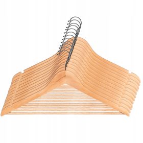 Wieszaki za odjeću od drveta 45 x 1,2 x 23 cm 12 kom.