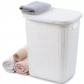 Košara za rublje s poklopcem 50L, bijela