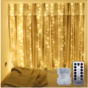 Božićna svjetlosna zavjesa na baterije 3x3m LED