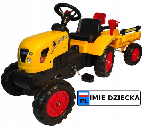 Traktor na pedale s prikolicom i personaliziranom tablicom
