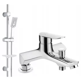   Kuchinox Appia kromirana slavina za kadu i tuš + Reihe Cubic izloženi tuš set