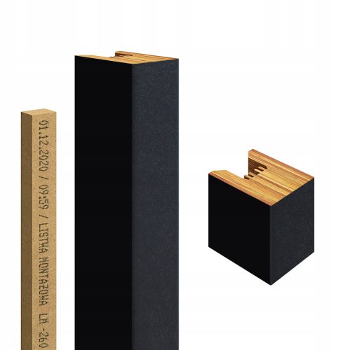 Ukrasna letvica Golddoor Premium Crna MDF Lamela 29x40 mm