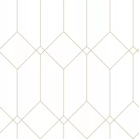 BIJELA TAPETA S ZLATNIM GEOMETRIJSKIM UZORKOM