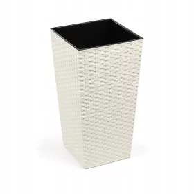    Lamela saksija 30 cm x 30 x 57 cm promjer 30 cm plastične nijanse smeđe i bež boje