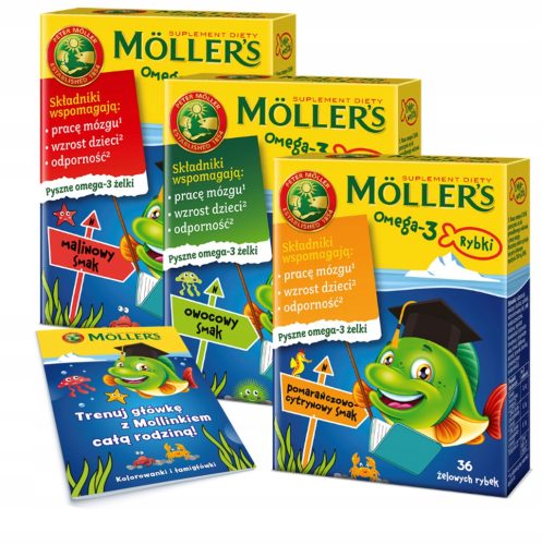Paket Omega-3 Žele Bombona s Okusom Voća i Besplatnom Bojankom - Möller's