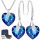 Nakit Magic Hearts, set srebrni, naušnice i ogrlica s privjeskom, komplet za poklon, cirkoni