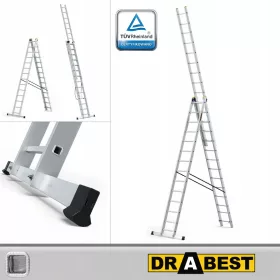 Drabest ljestve 9,62 m aluminijske 3 x 14 do 150 kg