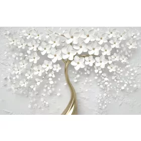 Zidna slika ZLATNO STABLO lišće cvijeće 294x260