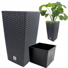    Prosperplast saksija 20 cm x 20 x 37,6 cm promjer 20 cm plastične nijanse sive i srebrne