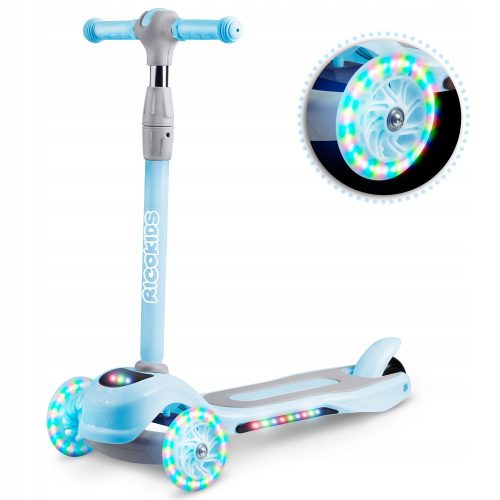 Ricokids Piko trokotačni romobil za djevojčice s LED svjetlećim kotačima